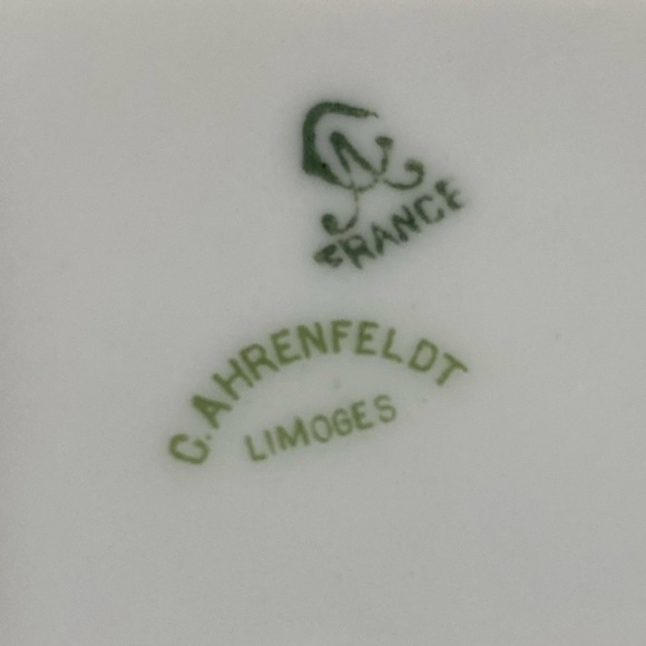 Vtg C. Ahrenfeldt Limoges Bone China Oval Serving Dish with Handles - Picture 10 of 10